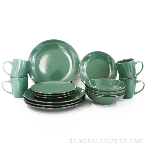 2021 Neue Farbglasablähne -Dinner -Sets